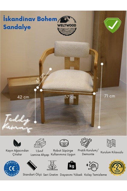 Weltwood Mobilya İskandinav Bohem Collection Sandalye