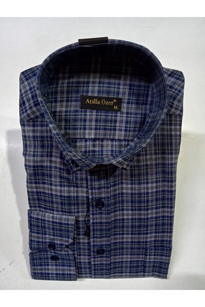 Classic Comfortable Fit Single Pocket Long Sleeve Cotton Men's Shirt with Sweat Absorption Feature