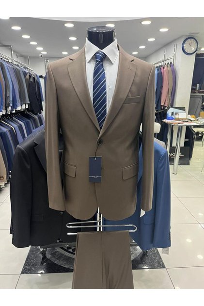 Plus Size Suit Light Brown
