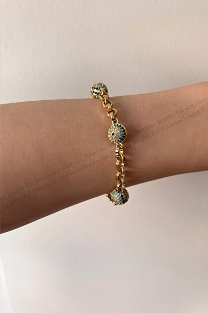 Bessence Jewelry Co Xuping Taşlı Nazar Boncuklu VIP Çelik Bileklik