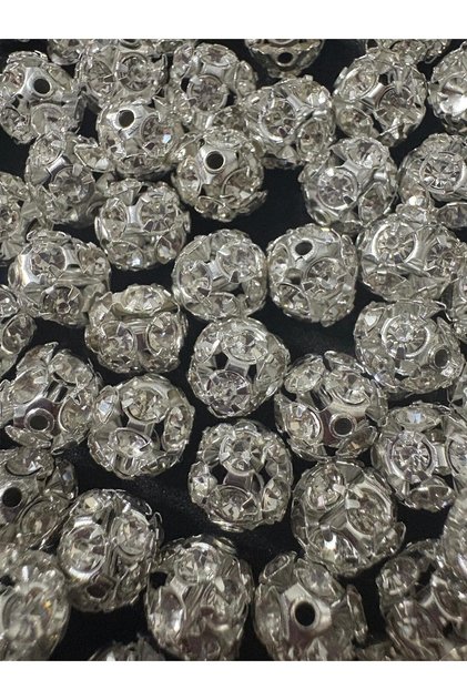 10 mm Zircon Stone Silver Case Crystal White Stone Washer (30 Pcs)