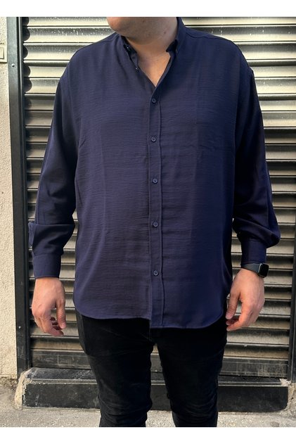 Men's Oversize Large Size Linen Look Shirt