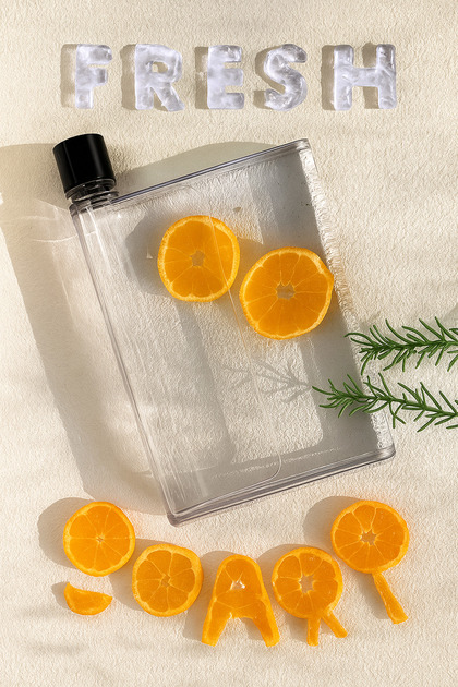 A5 Flat Bottle 420 ML Motivasyonel Su Matarası Notebook Sporcu Suluk Su Şişesi