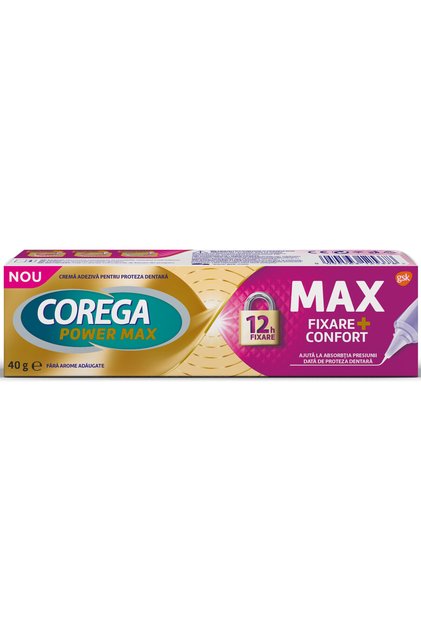 Crema adeziva pentru proteze Corega Max Fixare + Confort, 40 g