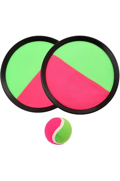 Set Interactiv Arunca si Prinde pentru Copii, 2 Palete cu Scai, Diametru 20 cm, 1 Minge