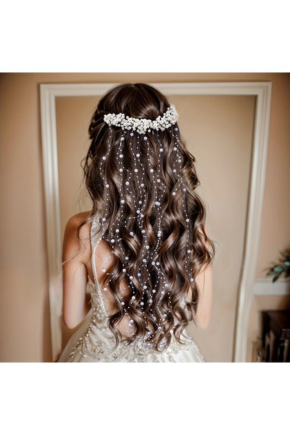 Chic Pearls Hair Photo Accessory Fashion Wedding/Engagement/Bridal/Henna/Birthday/Party/Homecoming Crown