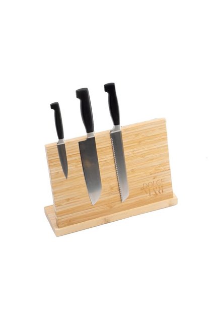 Suport magnetic pentru cuțite, Dolce Mare, două fețe din bambus, XXL, 35 x 25 x 11 cm