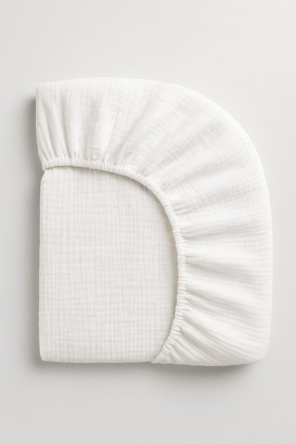 Muslin Fitted Sheet – 60X120 for Baby Bed | 100% Natural Cotton, Ecru
