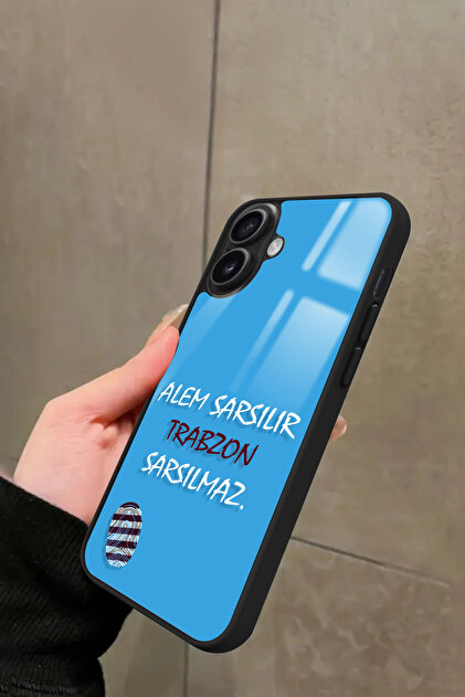 Snacase iPhone 16 Uyumlu Trabzon Yazılı Glossy Premium Kılıf