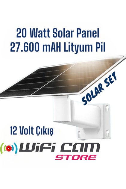 Lityum Bataryalı Güneş Panel Seti 20 Watt Panel-27.600 Mah Batarya