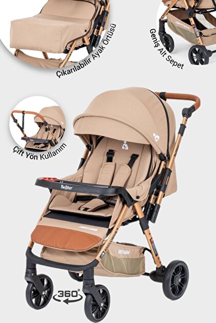 Wellgro Twister Çift Yönlü Bebek Arabası, Gold - Fiyatı, Yorumları