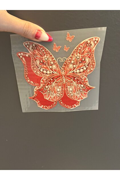 Iron-On Pomegranate Flower Color Butterfly Transfer Printing Arma 11X11 cm