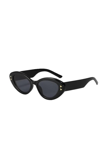 - Ochelari de soare Cat-Eye, formă triunghiulară discretă, design oval, protecție UV400, negri