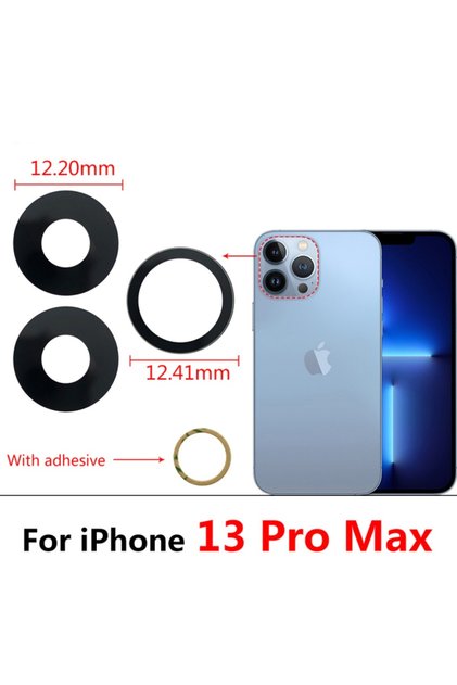 iPhone 13 PRO MAX 3LÜ Arka Kamera Camı Lens Yapışkanlı