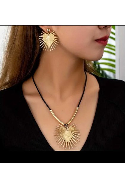 Gold Plated Necklace and Earring Set Gift for Lover Gift for Mom