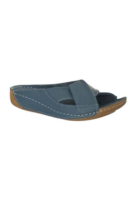 شبشب يومي من الجلد الطبيعي للنساء من 25Y GRF Denim Blue