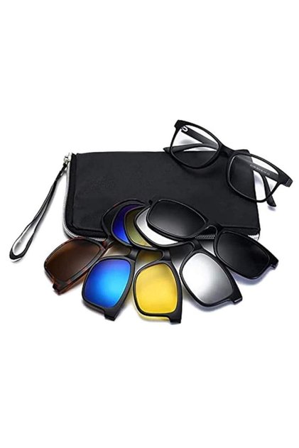 Set ochelari de soare pentru șofer, lentile interschimbabile, prindere magnetică, husă de protecție