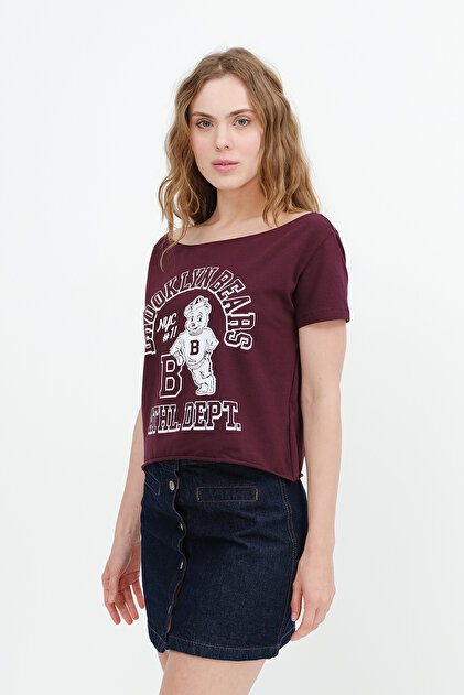 Addax Kayık Yaka Baskılı T-shirt P1787 - Fiyatı, Yorumları