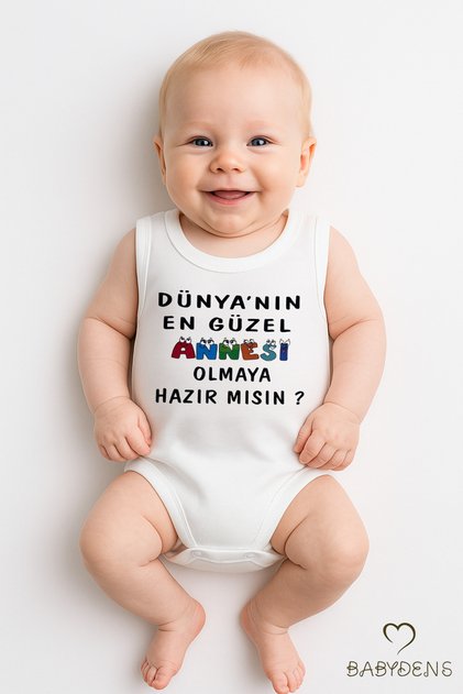 Are You Ready to Be the World's Most Beautiful Mother? Written Sleeveless Baby Bodysuit Cotton Snap Fastener Summer Bodysuit
