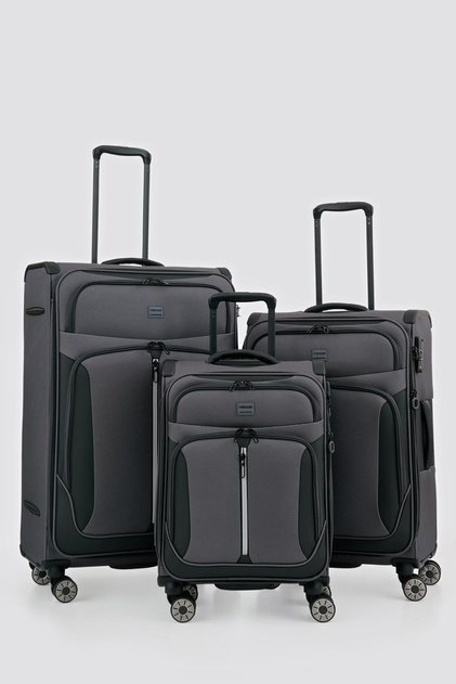 GM23067W Kumaş 3 lü Valiz Seti
