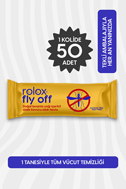 Rolox Fly Off - 50 Paket - Sinek Ve Kene Kovucu Islak Havlu
