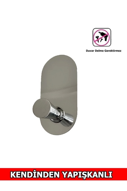 Glare Conical Self-Adhesive Hanger Single Oval Chrome Pack of 4
