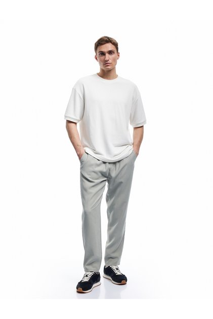 Viscose Waist Lace-Up Trousers with Pocket Detail