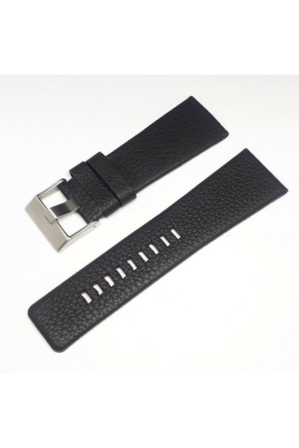 Men's Black Diesel 28mm Compatible Genuine Leather Watch Band