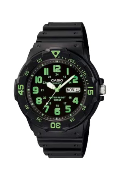 CASIO Men's Analog Green Dial Watch - MRW-200H-3BVDF