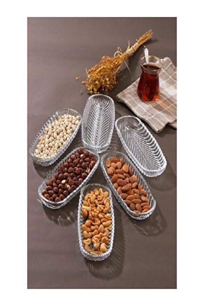 6 Pieces Glass Breakfast \ Cookie Plate Presentation