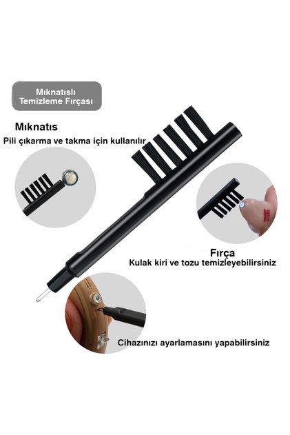 Mıknatıslı Kulak Cihazı Temizleme Fırçası, YesMed -
