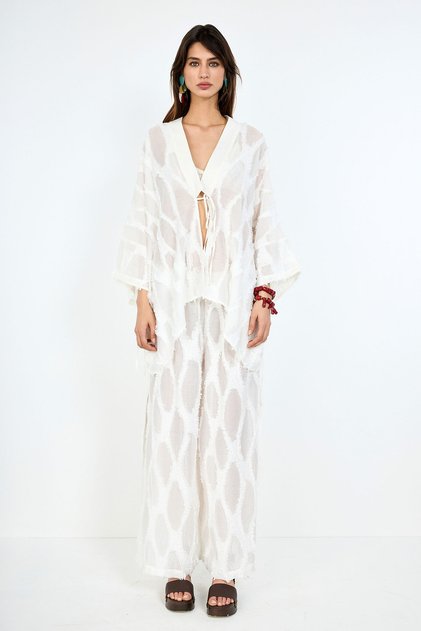 White Jacquard Trousers