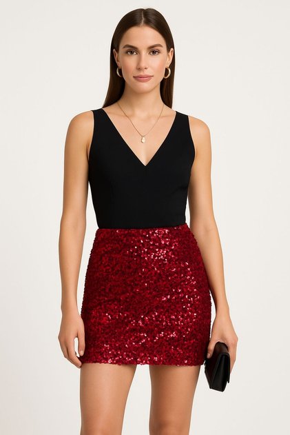 Women's Short Mini Sequin Skirt