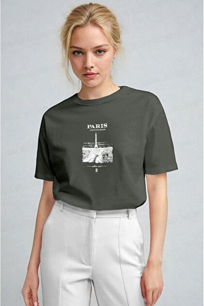Women's Khaki Paris Regular Fit Regular Fit T-Shirt