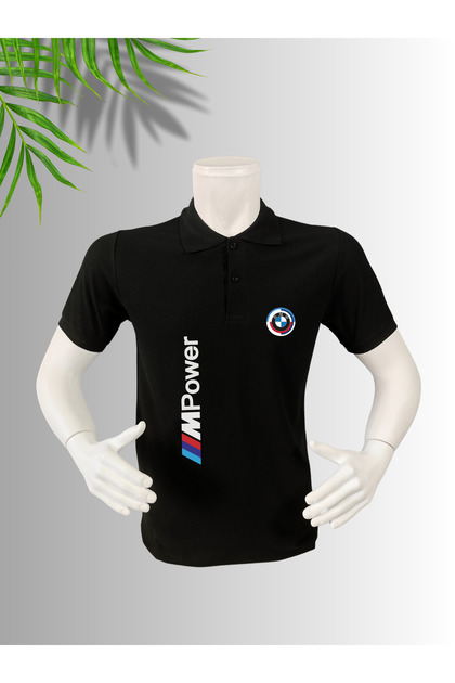 Βαμβακερό μπλουζάκι Bmw M Power με τύπωμα Polo με λαιμόκοψη