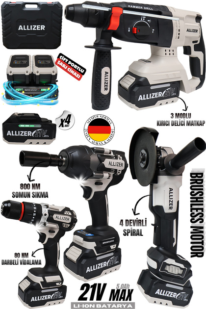 ALLİZER GERMAN PRO 4'LÜ SET 800 NM'Lİ GRİ MODEL - Fiyatı, Yorumları