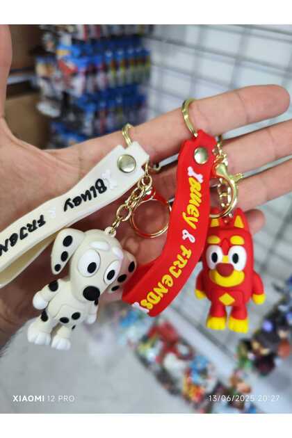 Bluey karakterleri 2'li silikon anahtarlık seti yeni model seri