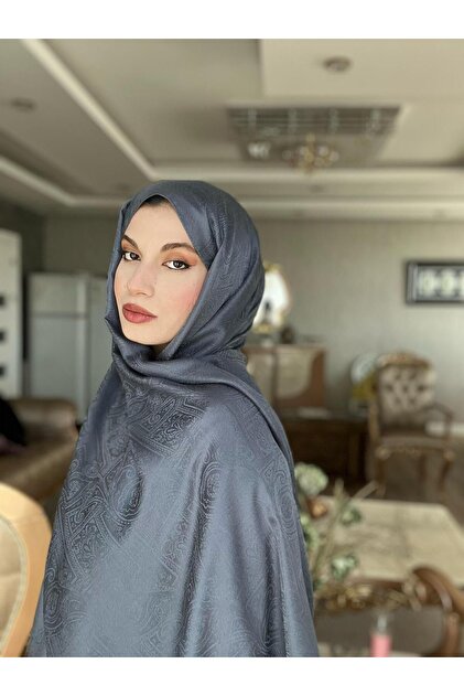 Mineral Ethnic Pattern Monogram Shawl - Gray Color