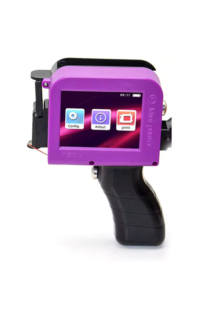 Imprimantă portabilă, cerneală cu uscare rapidă, ecran tactil, imprimare logo și QR, roz
