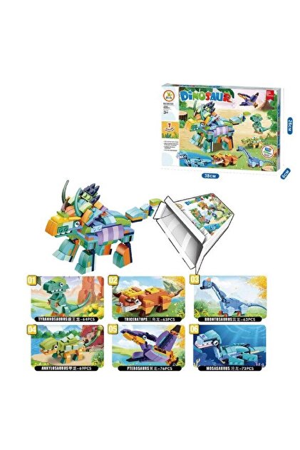 KIZILKAYA Kızılkaya Bricks 6 lı Yapı Oyuncak Dinozor Seti 408
