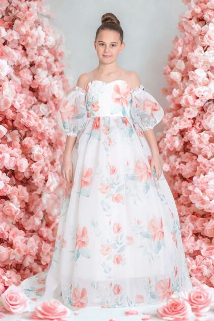 patterned graduation dress lumo bella kids Floral Organized Children's Evening Kinder Apparel