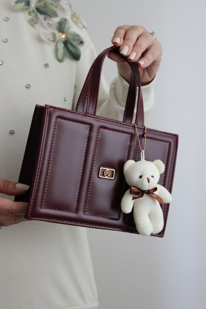 Women's Embroidery Detailed Burgundy Color Women's Shoulder and Hand Bag – Plush Charm