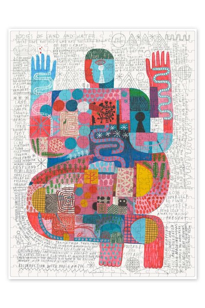Body Scan 3, 2023 500 Parça Puzzle Yapboz Bohem Soyut Sanat Temalı