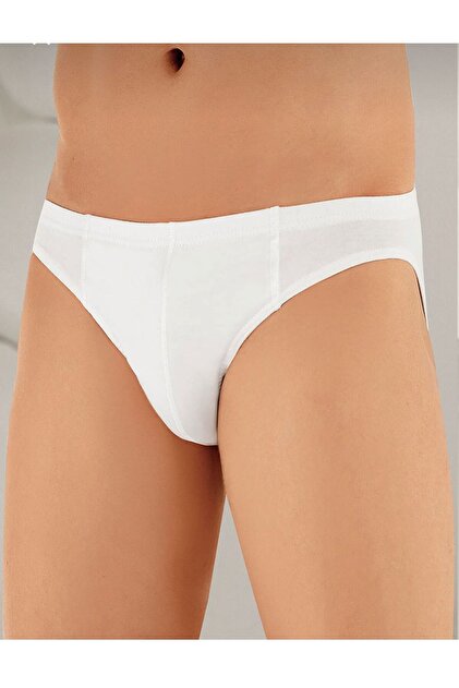 6'lı Paket Erkek Beyaz Düşük Bel Pamuklu Erkek Slip