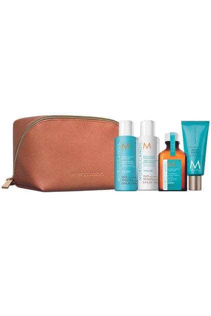 Moroccanoil Volume Travel Kit: Σαμπουάν 70ml, Μαλακτικό 70ml, Ελαφρύ Έλαιο 25ml, Κρέμα Χεριών 40ml
