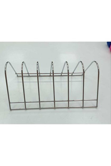 Metal gümüş 6 bömeli tabak standı