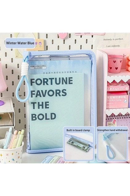 Transparent and Folding Practical A4 Portable Storage Bag, School Office Work Organizer Briefcase