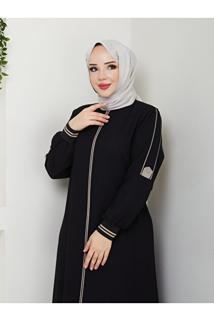 Women's Plus Size Epaulettes Piping Ferace New Season - Black