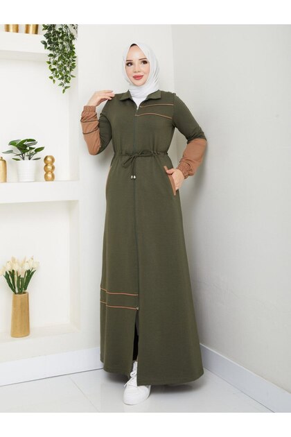 moda4b Kadın Spor Kap – İki Aplike Pamuklu Tesettür Kap n-05443 _