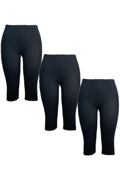 100% Cotton Perforated Bermuda Shorts - Women's 3-Piece Set